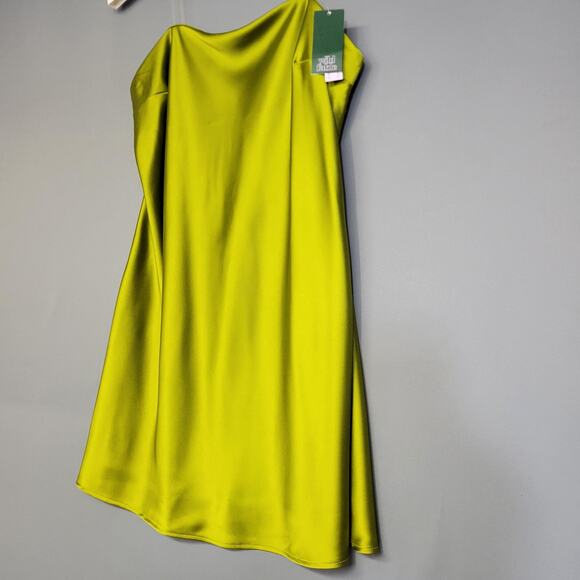 Wild Fable Dress Womens Large Lime Green Satin Slip Removable Straps Mini Formal - Picture 5 of 11